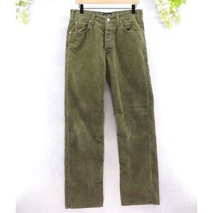 Armani Jeans Men's Simin T Vintage Corduroy Straight Leg Jeans Green Sz 33X33
